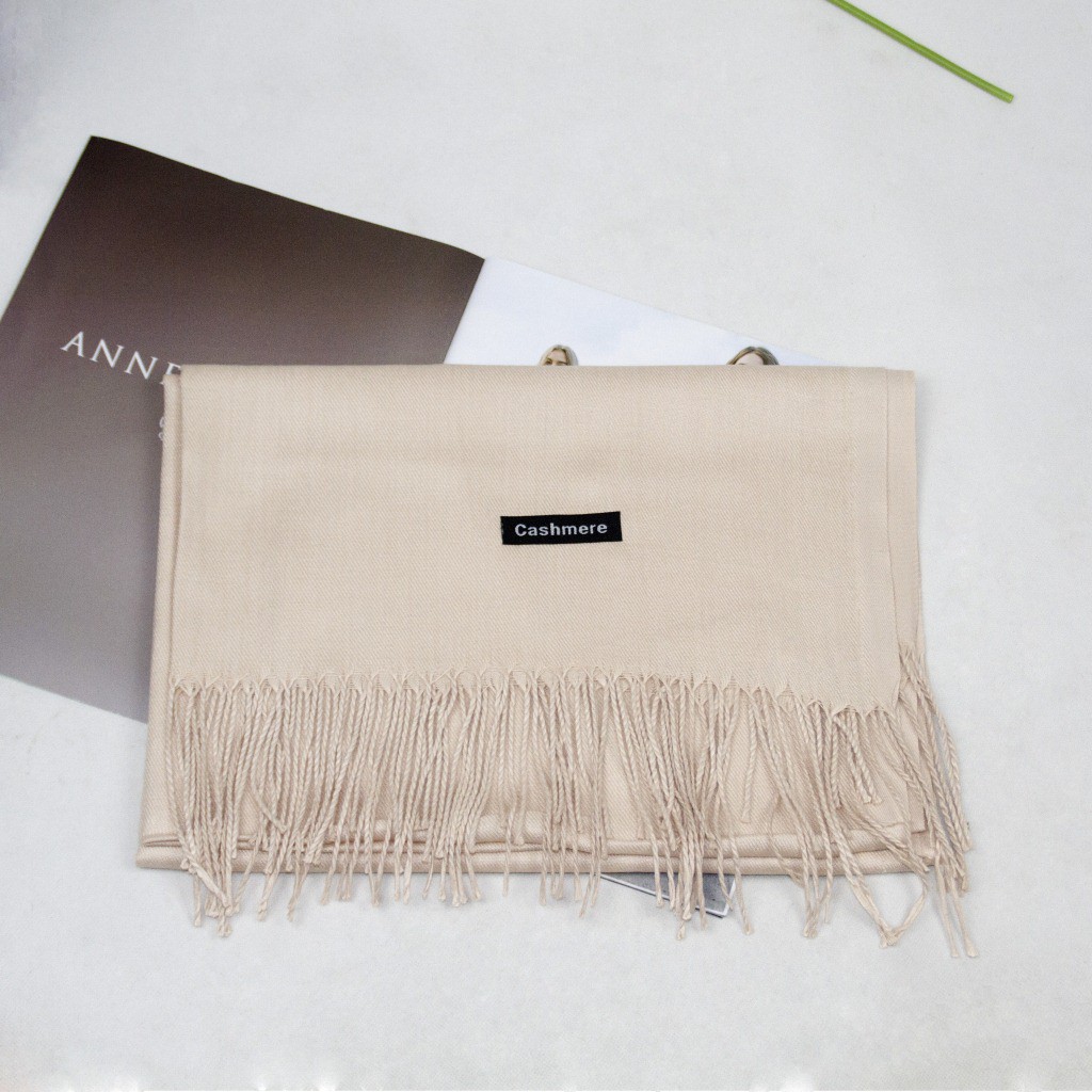Khăn quàng cổ Cashmere ONZ Studio trơn dệt kim - Khăn len choàng cổ nam nữ vintage thời trang Hàn Quốc hot trend CM01