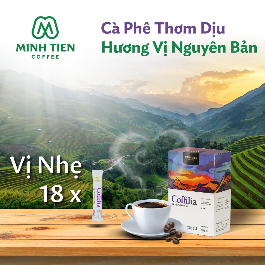 [Mua 2 tặng 1 hộp hòa tan 216g]Cà phê hòa tan 3in1 sạch nguyên bản Coffilia - Vị nhẹ 216g (hộp 12 gói) | BigBuy360 - bigbuy360.vn
