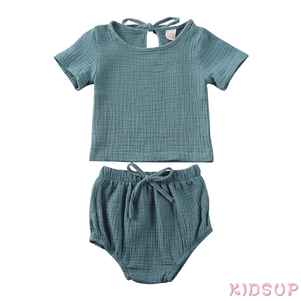 Bộ Áo Cotton + Quần Short Cho Bé Trai / Gái