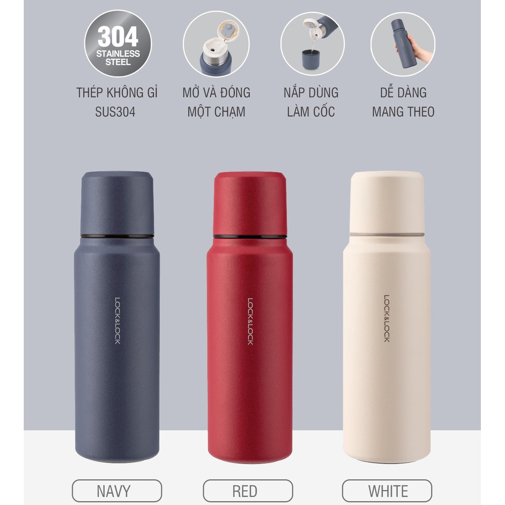 Bình giữ nhiệt Lock&Lock Heartwarming Vacuum Botte 500ml LHC1473 (3 màu) | BigBuy360 - bigbuy360.vn