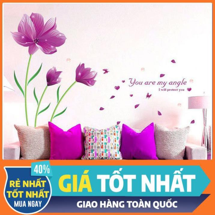 [XẢ KHO] (HCM) Decal dán tường Hoa cánh bướm tím - MSP: DH068 - decalhcm