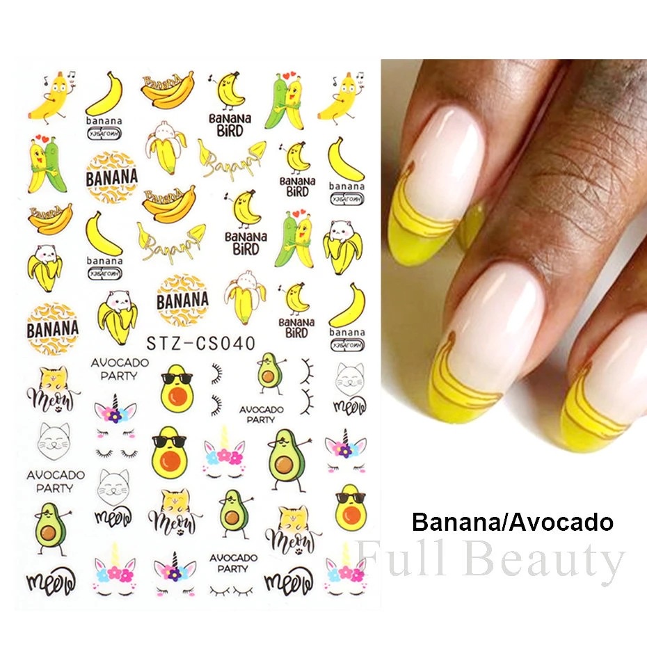 Miếng Dán Trang Trí Móng Tay Hình Trái Cây 3D Xinh Xắn