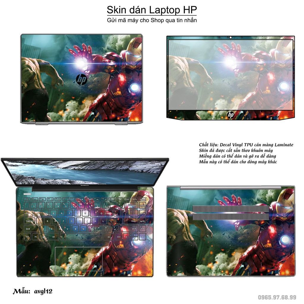 Skin dán Laptop HP in hình Avenger _nhiều mẫu 3 (inbox mã máy cho Shop)