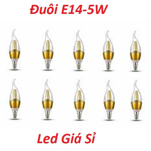 Bộ 10 bóng đèn LED nến 5W E14 - Ánh sáng vàng
