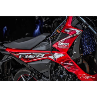 Tem Rời Dán Xe Raider Fi Mẫu Trắng Đỏ Chữ Satria F150 Cực Đẹp, Hàng 3 Lớp Chất Lượng Cao