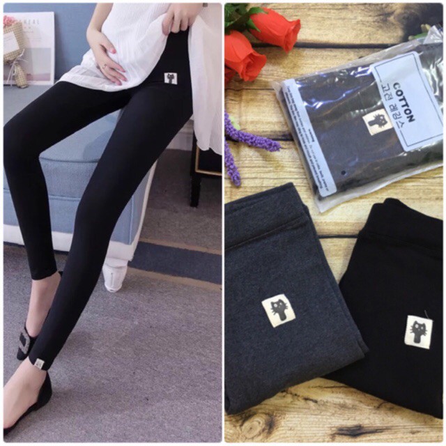 Quần leging mèo chất liệu thun gân loại 1
