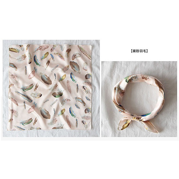 Khăn vuông satin lụa- Khăn Turban cột cổ áo thun