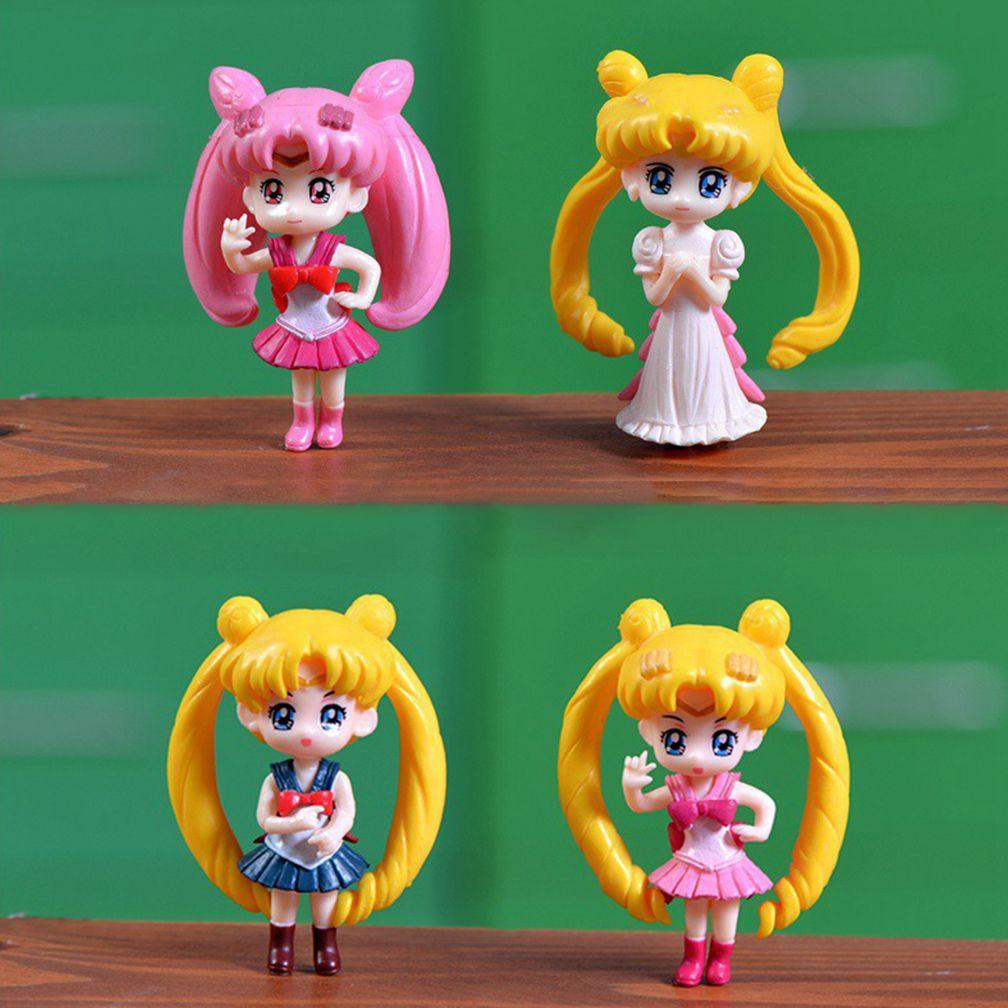 YIYU Đồ trang trí Cô Gái Tóc Dài Hoạt Hình Bằng Nhựa Resin Thủ Công DIY Phong Cách Nhật Bản