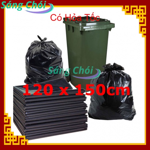 1kg [120 x 150cm Thùng 240L] Túi Đựng Rác Nặng Công Nghiệp PE Đen (Túi Rác)