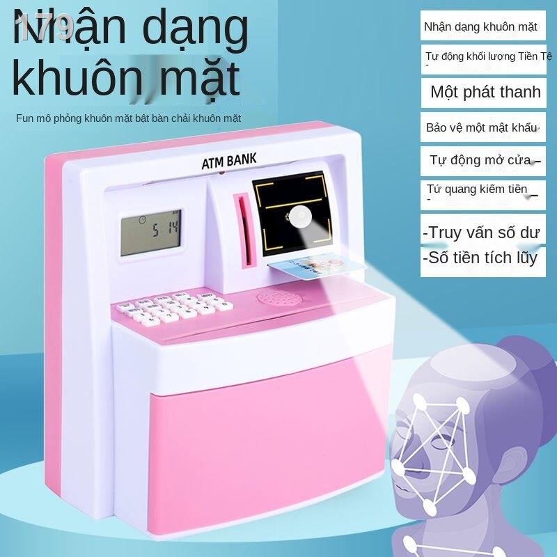 [hàng mới]Heo đất nhận diện khuôn mặt, đất, hòm mật khẩu trẻ em, cậu bé, dung lượng siêu lớn, máy rút tiền ATM nạp