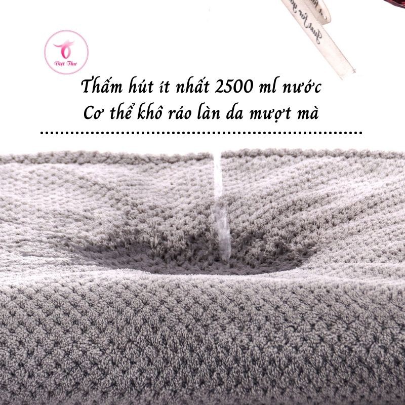 Khăn tắm lớn, khăn tắm sợi microfiber cao cấp, siêu thấm, siêu mềm, 70x140 cm Việt Thư