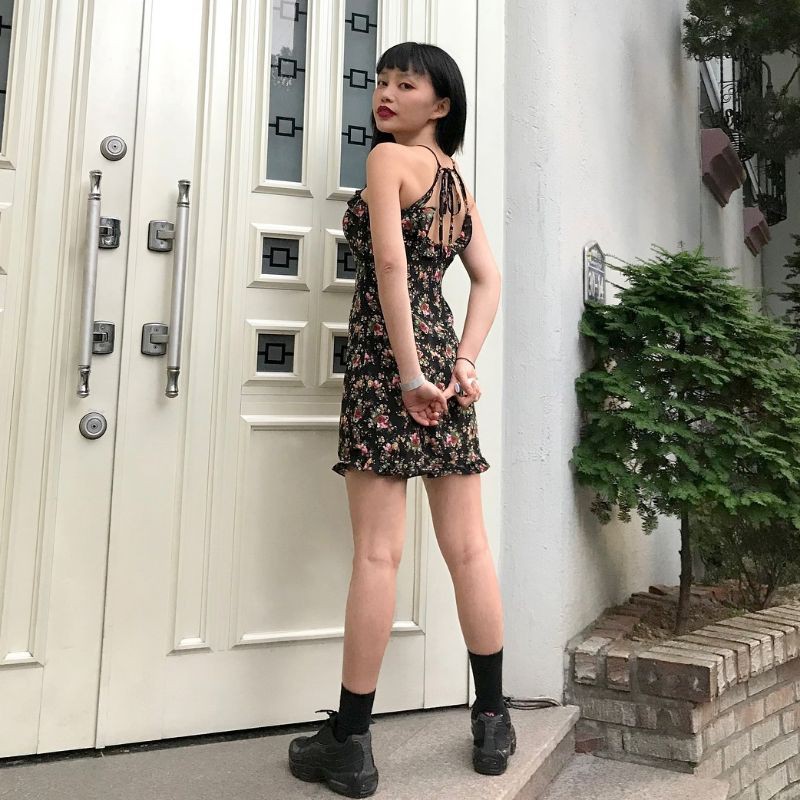 (L219) Đầm hai dây hoa nhí hàng order (có ảnh thật và bảng size ở cuối) | BigBuy360 - bigbuy360.vn