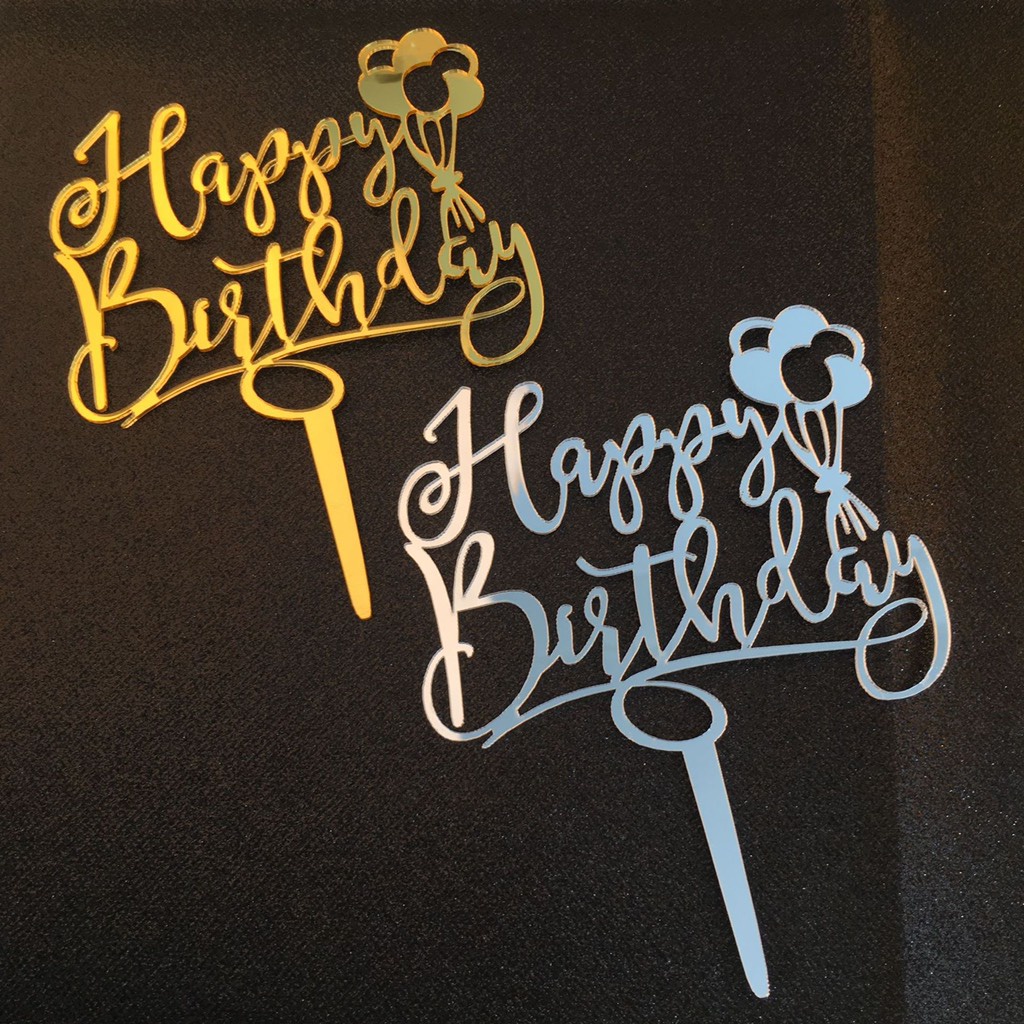 Set 10 mica HPBD chùm bóng