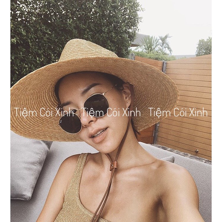 Mũ cói cao bồi nón cói dây da vành 12CM đi biển form đẹp chuẩn hàng loại 1 Quảng Châu - Hàng có sẵn- Đóng thùng đảm bảo