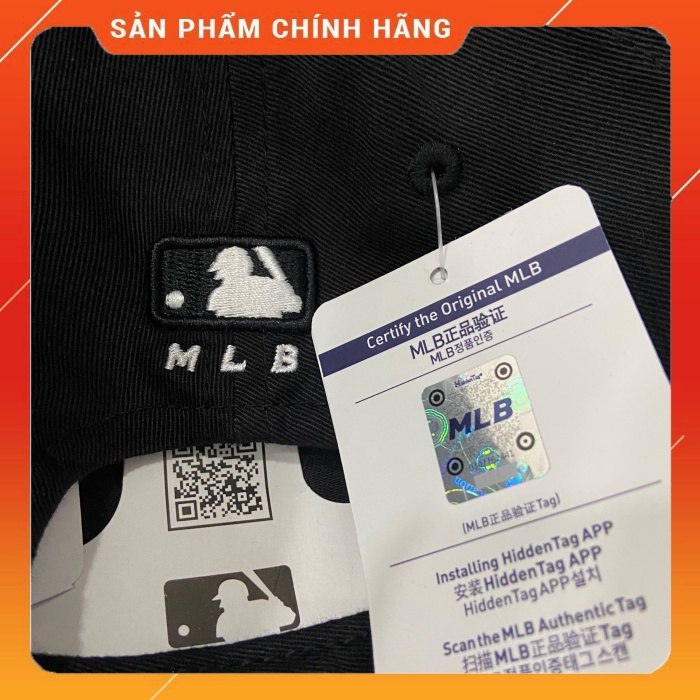 Mũ Nón MLB Đen Logo NY LA Trắng Gold Hàng Xuất Xịn
