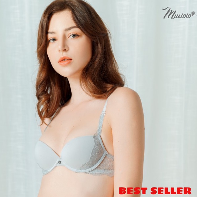 Áo Lót Nữ Mút Mỏng Có Gọng Nâng Ngực Trơn Phối Ren Mây Lilac (Mustoto MA0302)