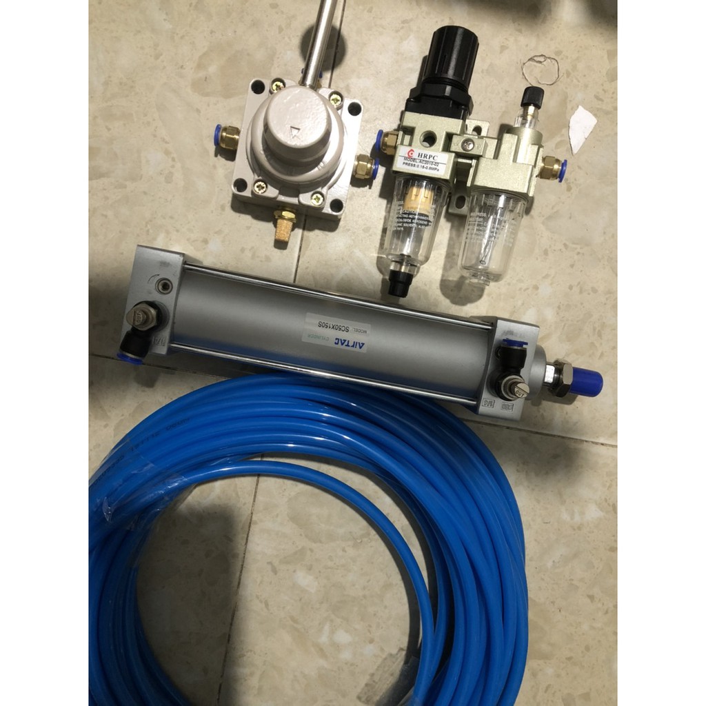 Xi lanh khí + van tay + điêu áp