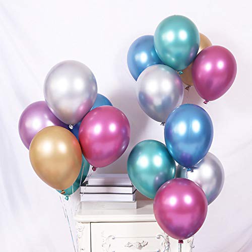 10 bong bóng chrome cùng màu - Balloon party Happy birthday wedding 12" crom siêu nhũ bóng mỹ