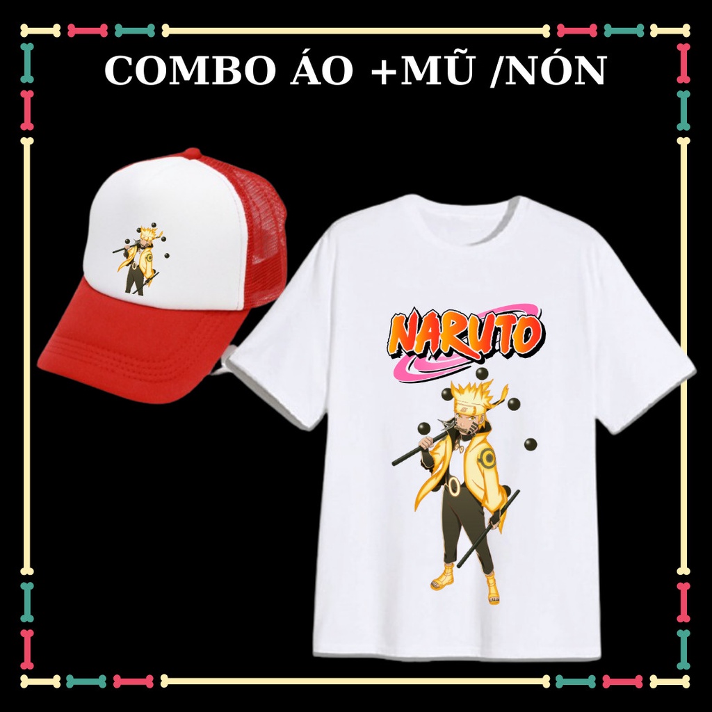 Combo áo thun Naruto bé trai tay ngắn đủ size áo.