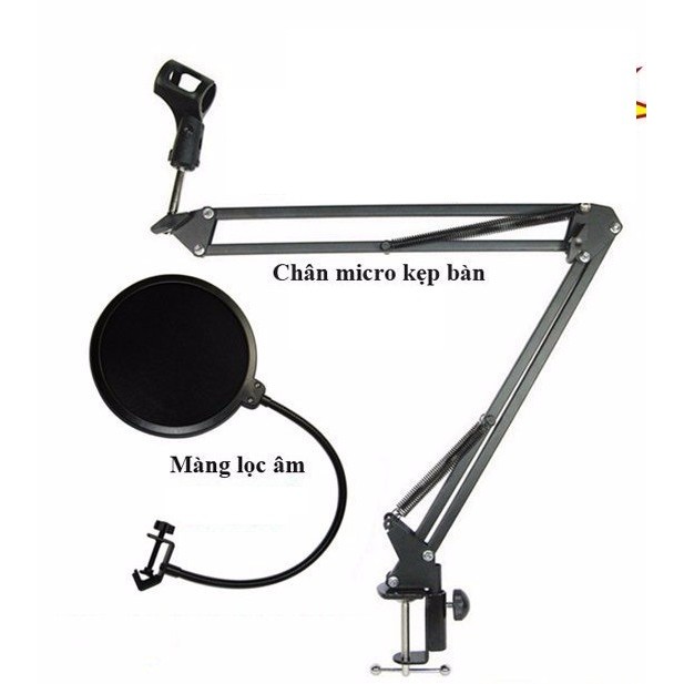 Giá đỡ micro kẹp bàn và lọc âm chữ V giá rẻ