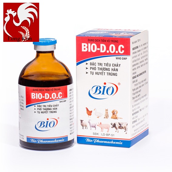 Bio DOC chai 20ml viêm phổi, phó thương hàn trên Heo, trâu, bò, dê, cừu, chó, mèo, gà đá, gia cầm