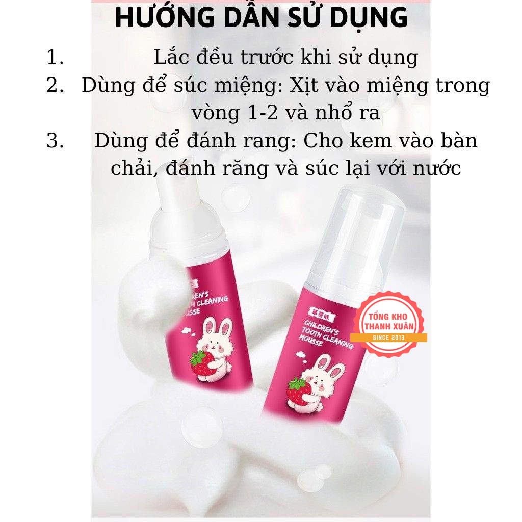 Kem Đánh Răng Cho Bé, Trẻ Em BAIMEISI Dạng Bọt Nuốt Được Chống Sâu Răng Hương Dâu và Hương Cam ❤️HÀNG CHÍNH HÃNG❤️