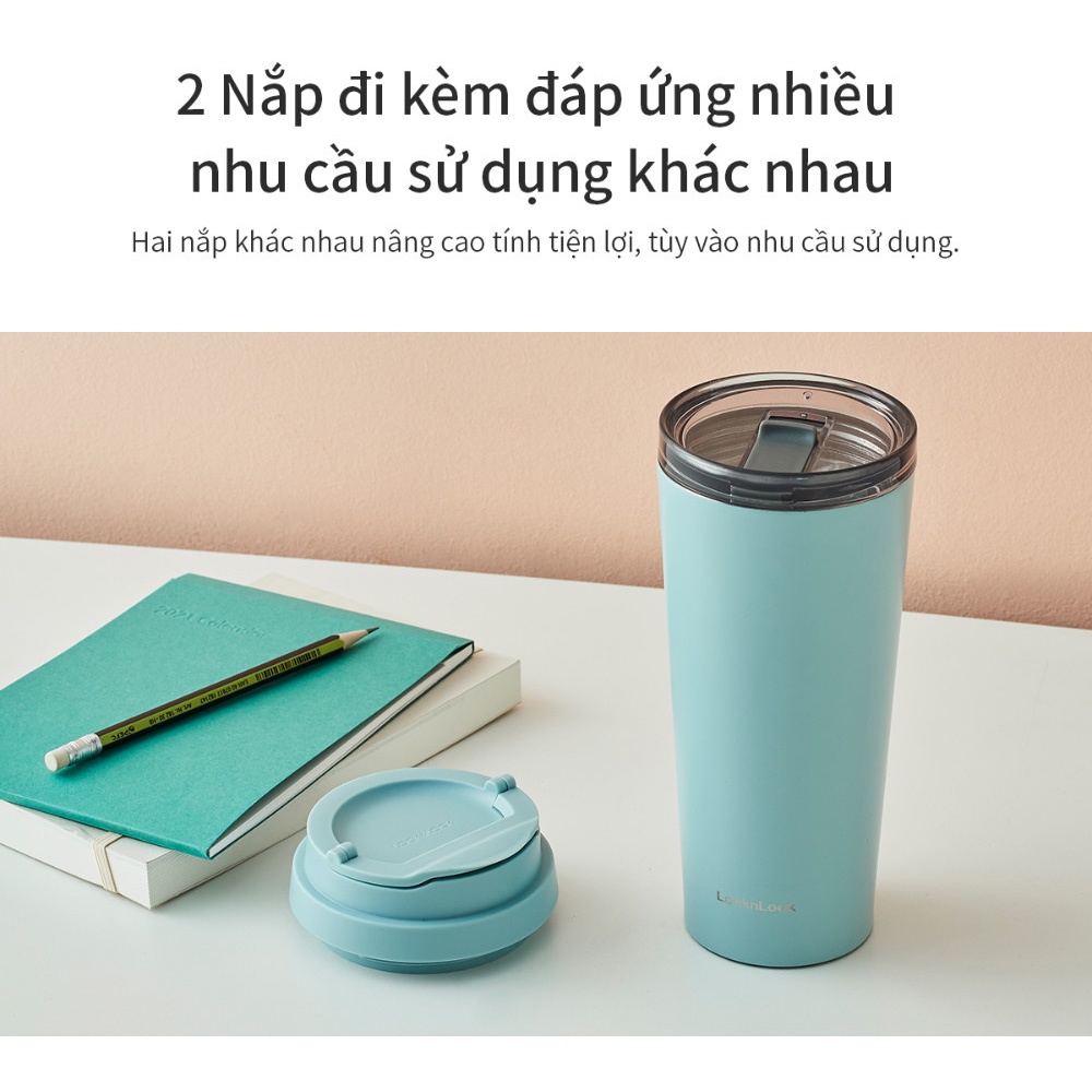 Bình giữ nhiệt Lock&Lock New Clip Tumbler 540ml LHC4279 - 2 nắp thay thế