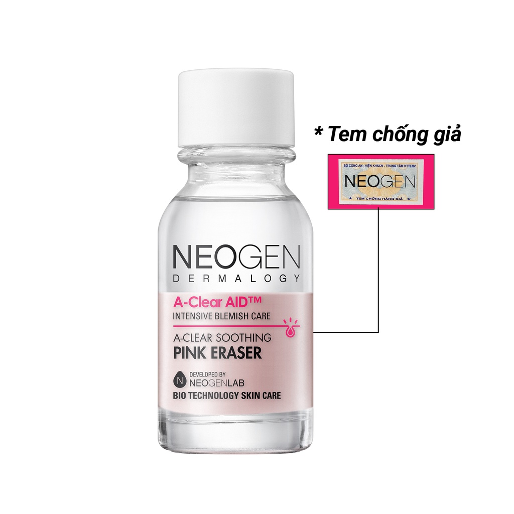 [TẶNG TĂM BÔNG]Chấm Mụn 2 Lớp Xẹp Mụn Sau 4H Neogen Dermalogy A-Clear Aid Soothing Pink Eraser 15ml