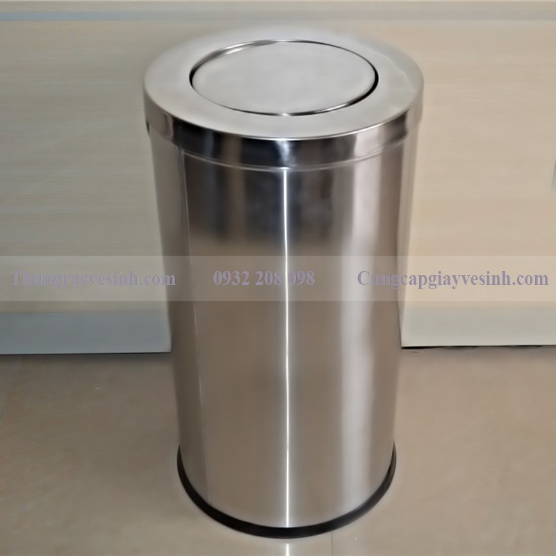 Thùng rác inox nắp lật A35-O