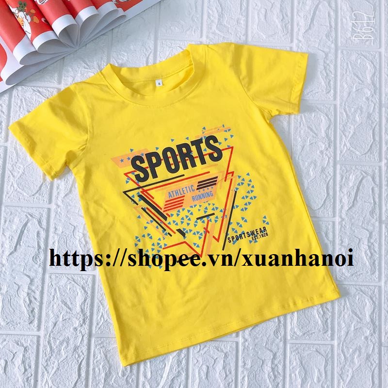 Combo 2 Áo bé trai cộc tay in 3D Sport Cotton 100% size Nhí