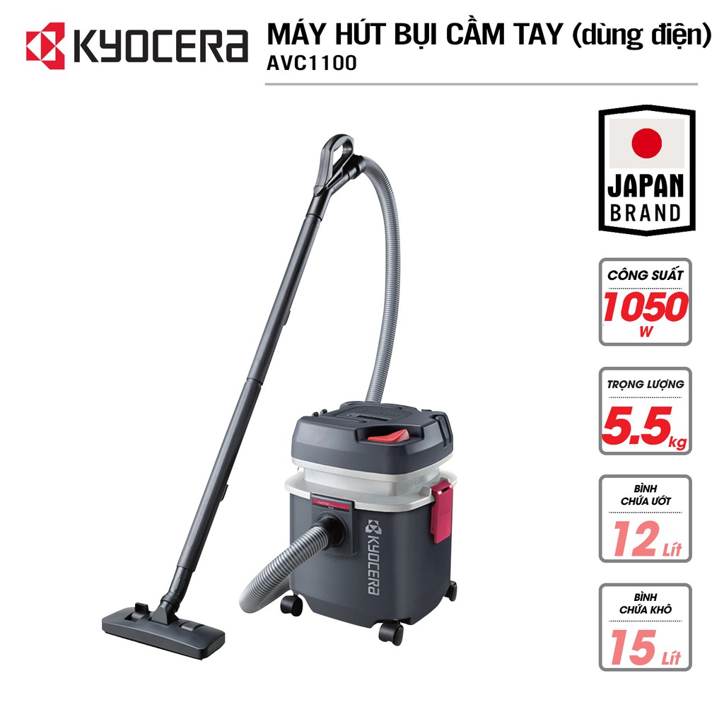 Máy hút bụi công nghiệp điện 1050W KYOCERA - AVC1100 (Kèm Linh kiện khác)