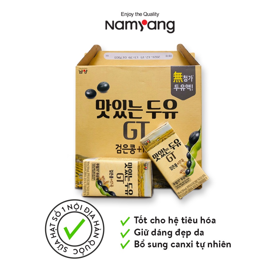 Sữa Hạt Đậu Nành Đen Và 17 Hạt Ngũ Cốc Namyang GT Nội Địa Hàn Quốc (1 thùng 16 hộp 190ml)