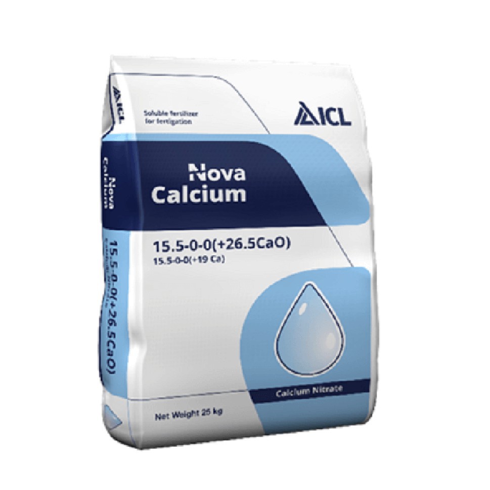 Phân Bón Canxi của Israel cho cây trồng hiệu NovAcid Calcium 15.5-0-0 (+26.5 Cao), Hoà Tan 100% trong nước