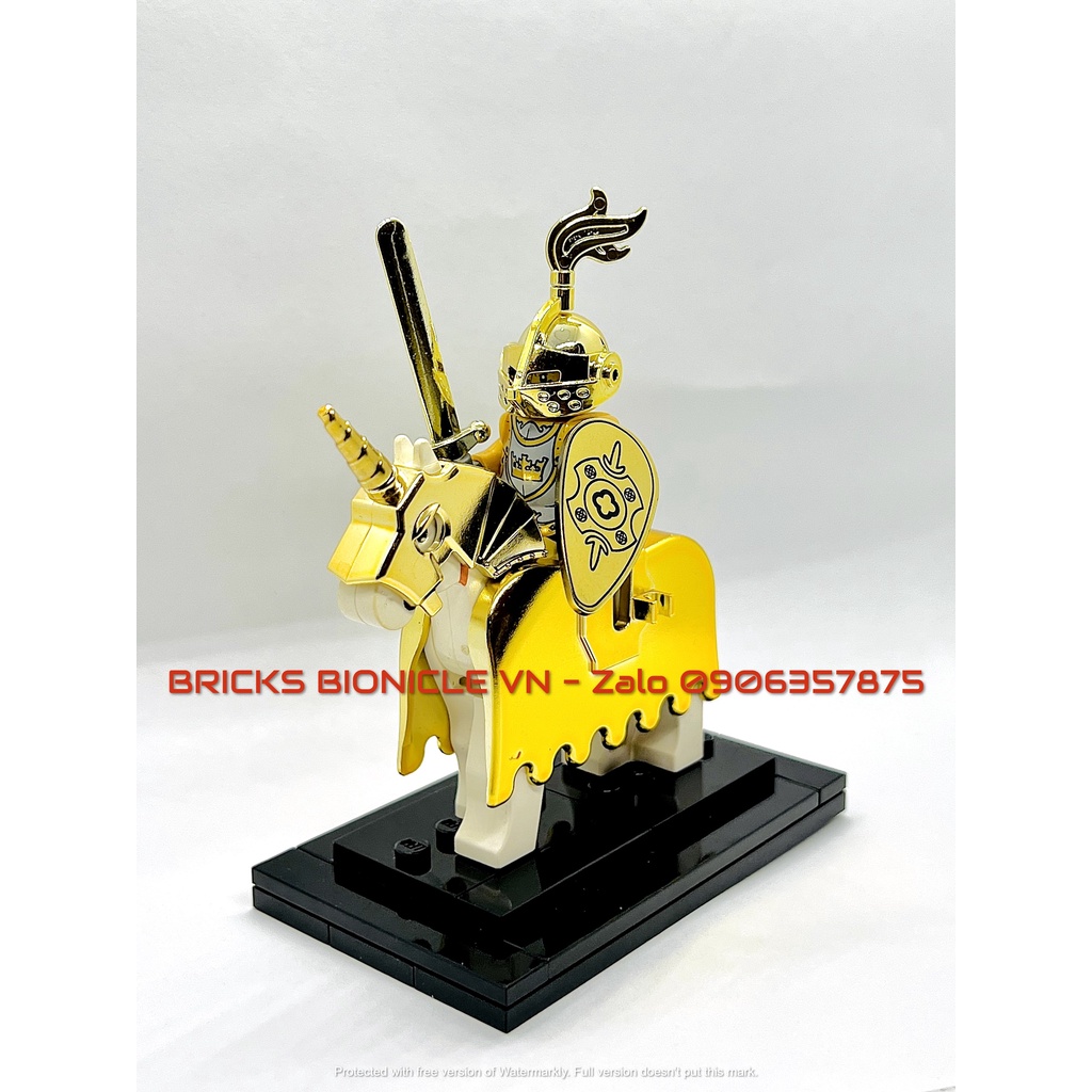 LEGO MINIFIGURES - ĐỒ CHƠI XẾP HÌNH LEGO MINIFIGURES - GOLD CROWN KNIGHT with GOLDEN HORSE BARDING - HIỆP SĨ HOÀNG KIM