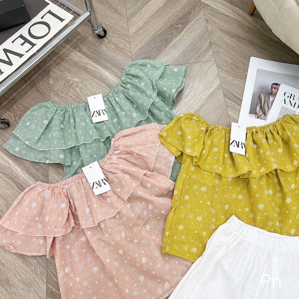 Sét áo bẹt vai + quần đùi cực xinh (chuyên sỉ hàng thiết kế hottrend)