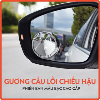 [RẺ VÔ ĐỊCH] Sét 2 cái Gương cầu lồi, gương lồi có viền gắn kính hậu xe ô tô,xe hơi xoay 360 độ xóa điểm mù tráng bạc si