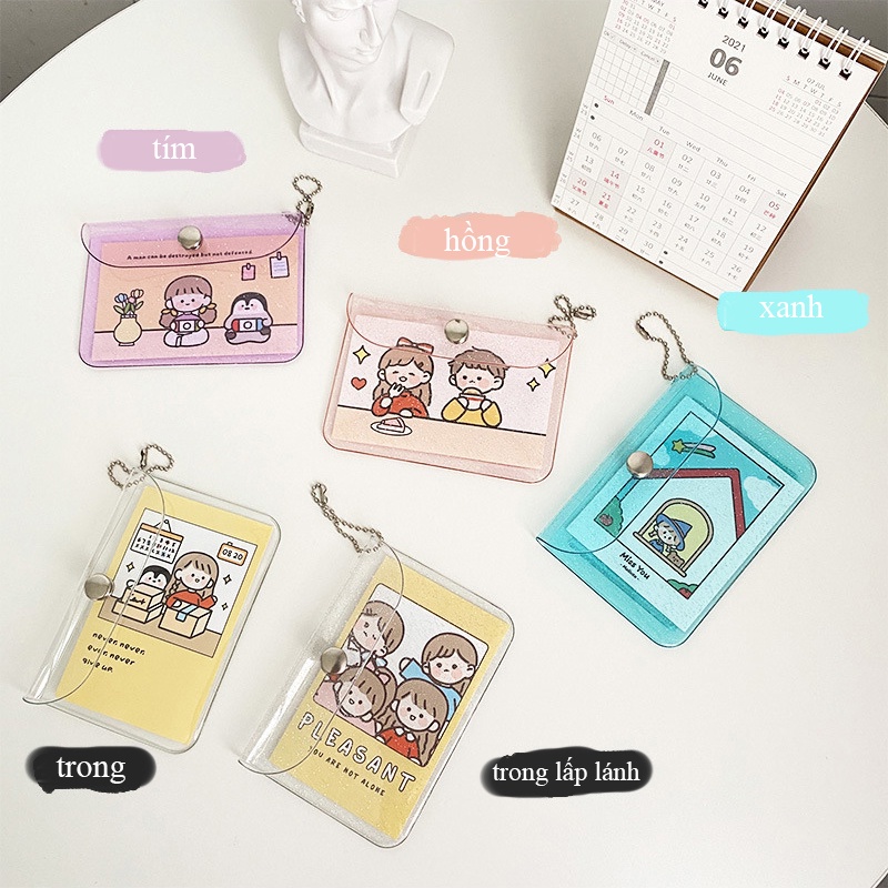 Ví Túi Mini Trong Kiêm Móc Khóa Key Chain Đựng Thẻ, Chìa Khóa Tiện Dụng [K Kèm Sticker]