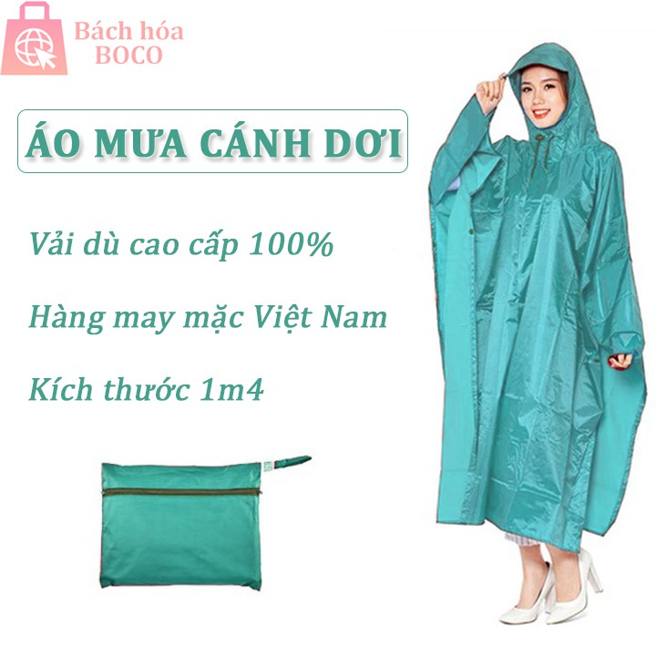 Áo mưa cánh dơi vải dù chống thấm, nhanh khô 1m4 hàng may Việt Nam cao cấp