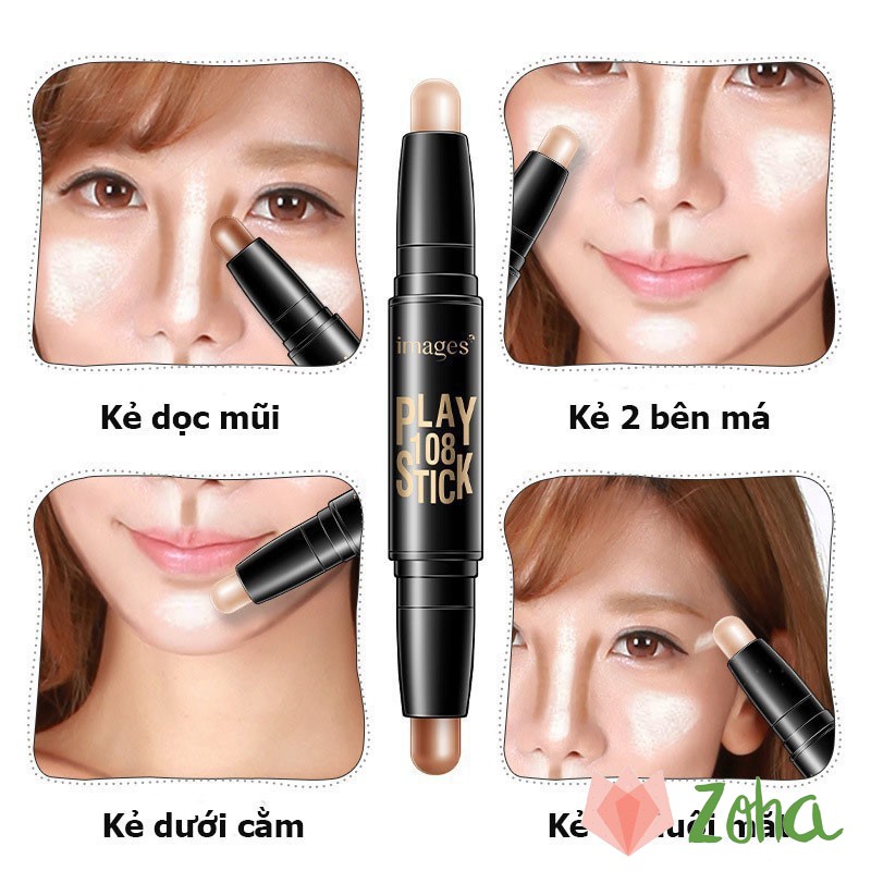 BỘ TRANG ĐIỂM IMAGES Kem BB + Phấn phủ + Bút tạo khối + Chì kẻ mày + Bút dạ kẻ mắt + Mascara + Son lì  ZH-BTD-M704