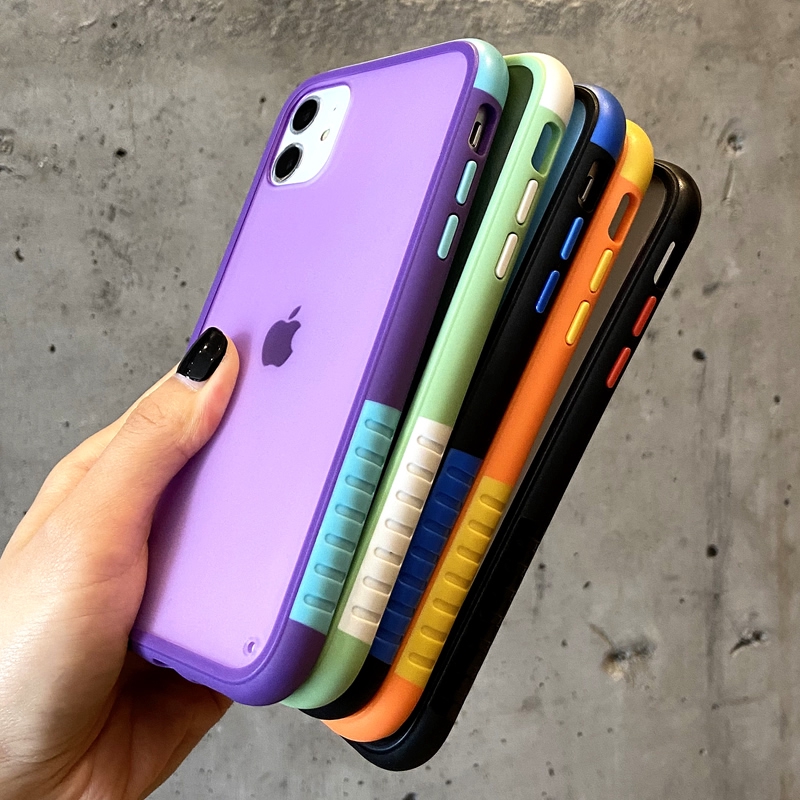 Ốp điện thoại màu tương phản chống rơi vỡ cho IPHONE 11 PRO MAX 7 8 PLUS XR XS MAX | BigBuy360 - bigbuy360.vn