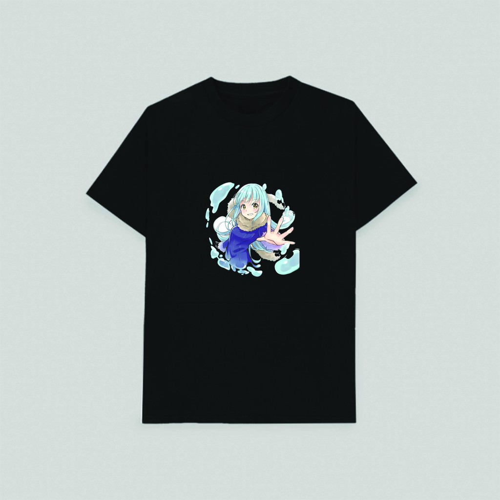 Áo thun phông đen in hình Tensei-shitara Slime datta Ken Chuyển Sinh Thành Slime chibi anime thời trang nam nữ