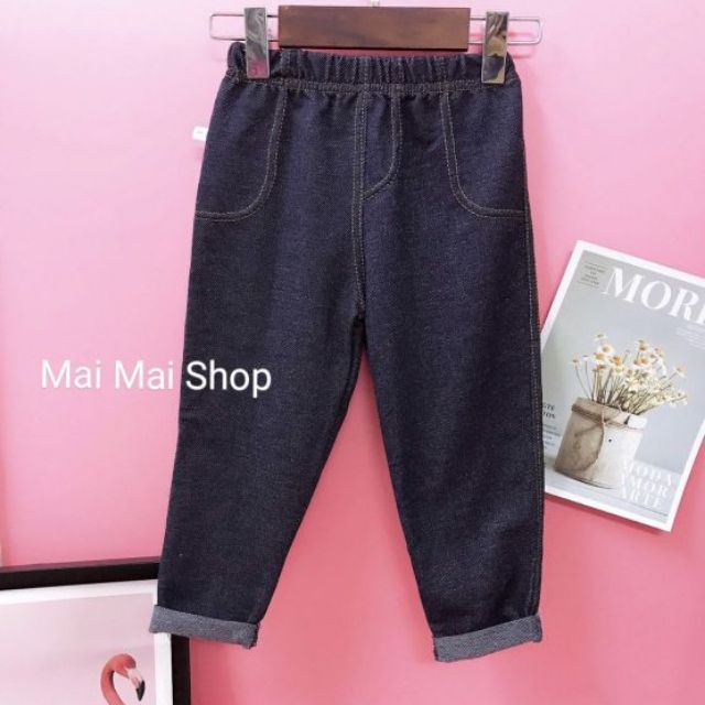 Quần dài giả jean sz nhí 8-19kg, chất mềm, dày vừa, co dãn nhẹ, mặc hè hoặc thu cho bé trai, bé gái