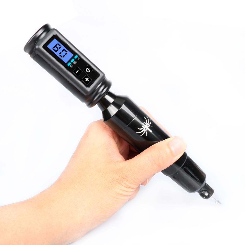 Bộ Máy Xăm Hình Không Dây Màn Hình LCD 1500MAH Jack Ngắn Kèm Cáp USB Type C