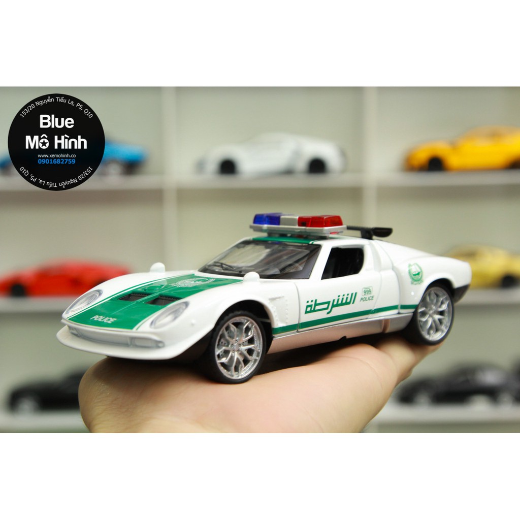 Blue mô hình | Xe cảnh sát mô hình Lambo Miura SVR Police tỷ lệ 1:32