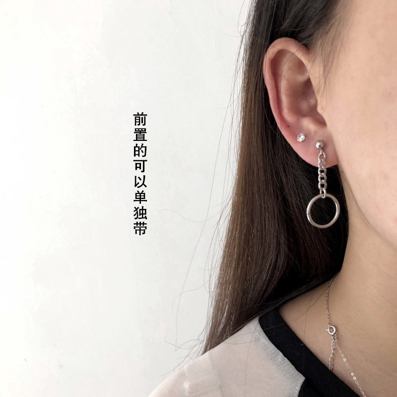 Bông tai phối dây xích dài 2 cách đeo 22247