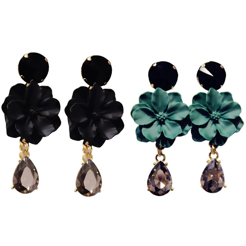 Khuyên tai nữ hình nhẫn đính đá phong cách vintage