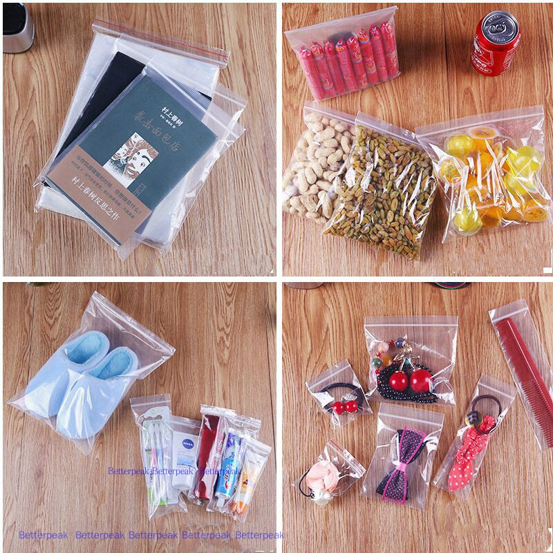 Ziplock Transparent Plastics Package Resealable Storage Bag
