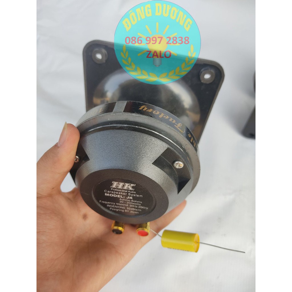 CỦ TREBLE 350 HỒNG KY JK MÀNG TITAN - GIÁ 1 CHIẾC KÈM HỌNG 12X12 VÀ TỤ 1.5 - LOA TRÉP KÈN