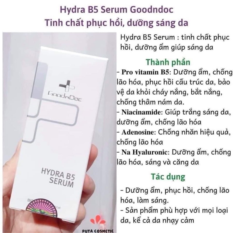 [ HÀNG NHẬP KHẨU] Serum B5 GoodnDoc B5 Hydra Dưỡng Ẩm Phục Hồi làm trắng da, cấp nước