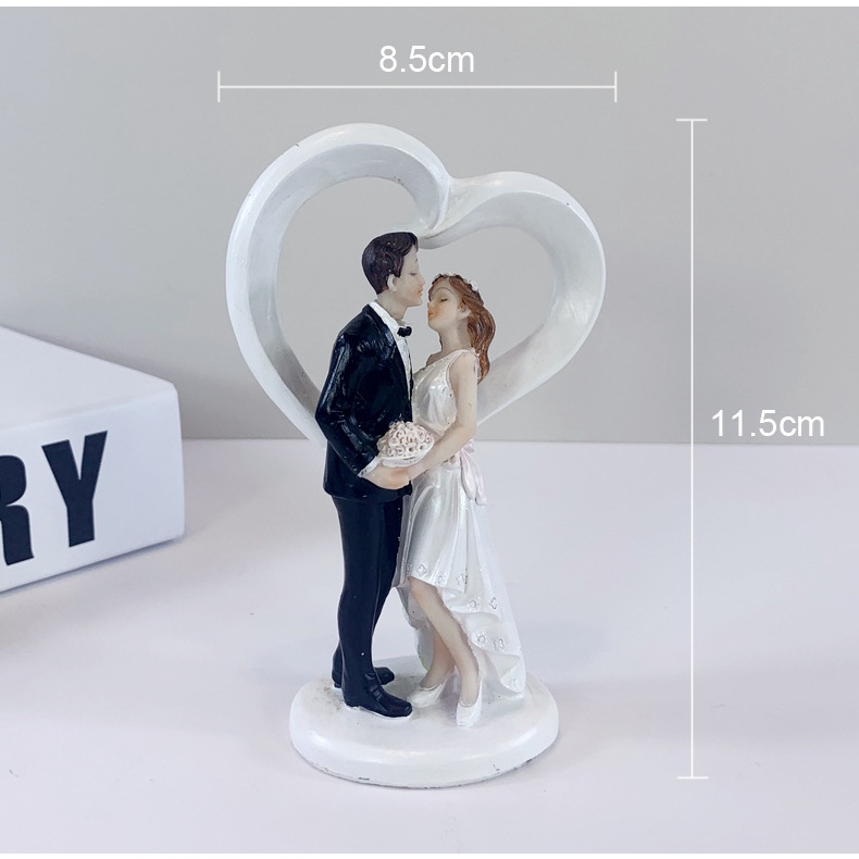 Tượng Nhựa Trang Trí Bánh Hình Cô Dâu Chú Rể Cho Tiệc Cưới